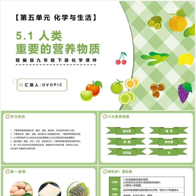 部编版九年级化学下册人类重要的营养物质课件PPT模板 部编版九年级化学下册人类重要的营养物质课件PPT模板
