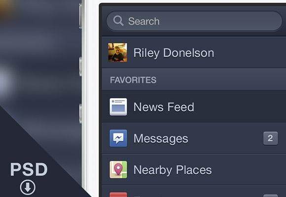 Facebook iOS菜单 Facebook iOS菜单
