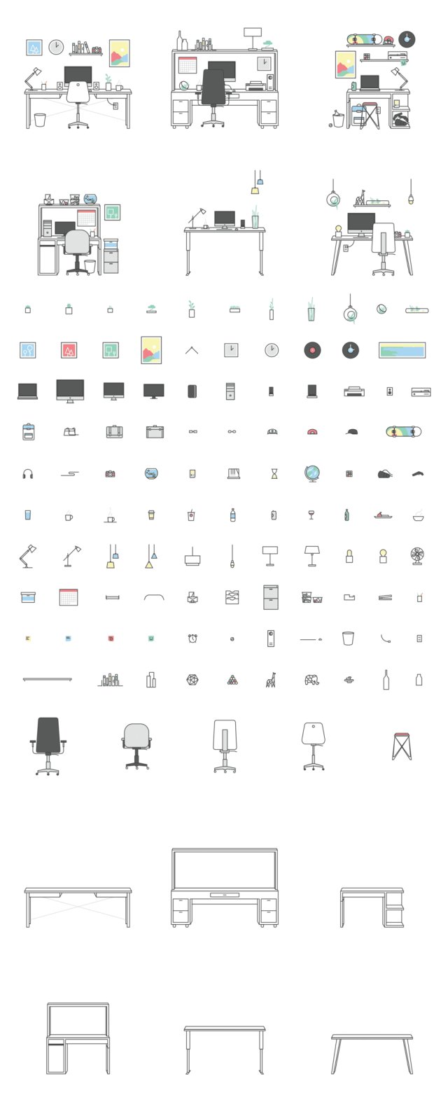 高级工作区插图,工作区插图工具包的独特集合 高级工作区插图,工作区插图工具包的独特集合