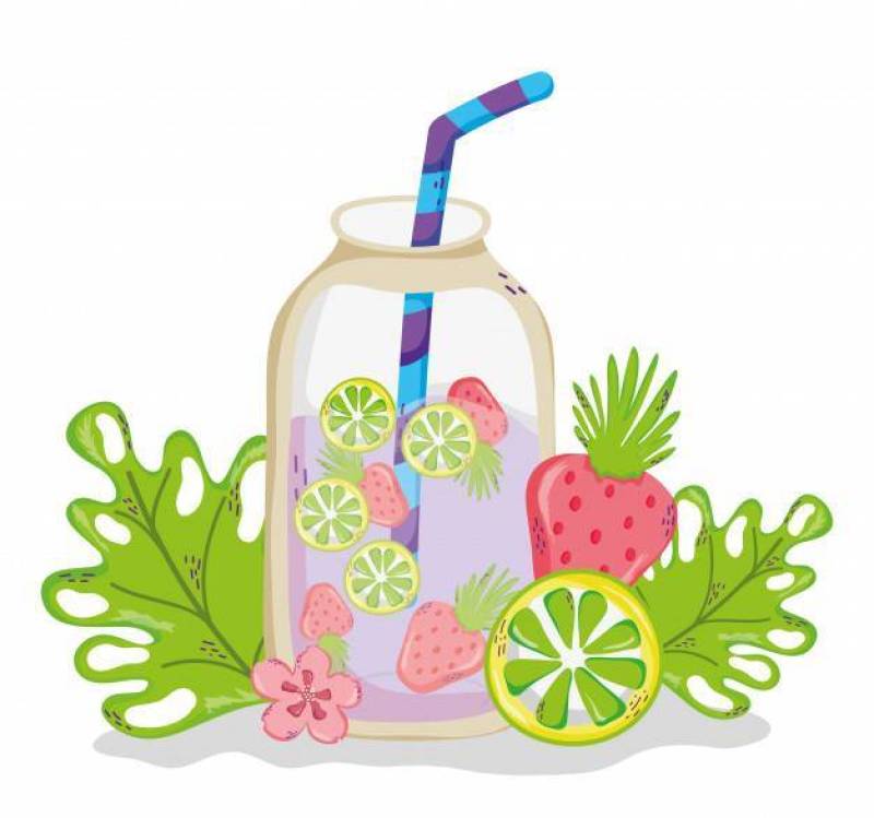 Delicious summer juice cartoon