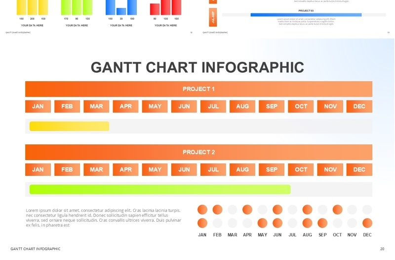 甘特图信息图表PPT模板Gantt Chart Infographic