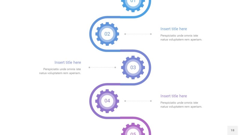 紫蓝色齿轮PPT信息图18