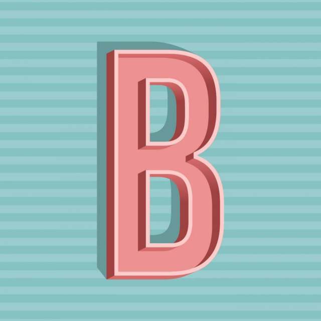 3D老式字母B排版矢量
