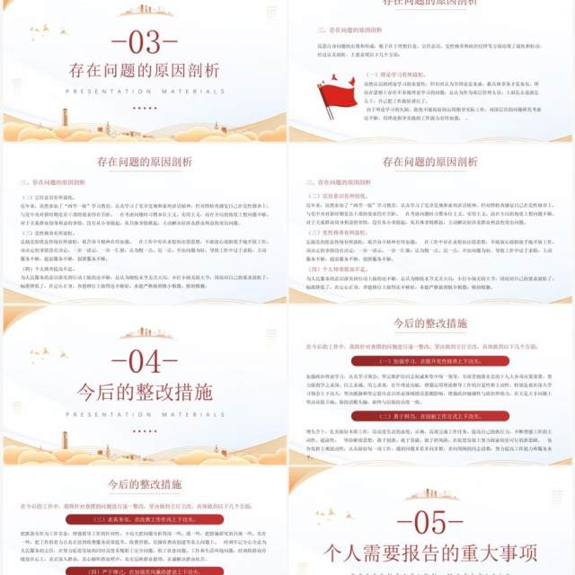 简约风2023年组织生活会个人发言材料PPT模板 简约风2023年组织生活会个人发言材料PPT模板