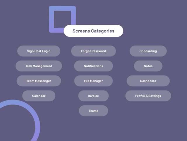 Productivity Dashboard UI Kit中设计的40多页生产力仪表板UI工具包