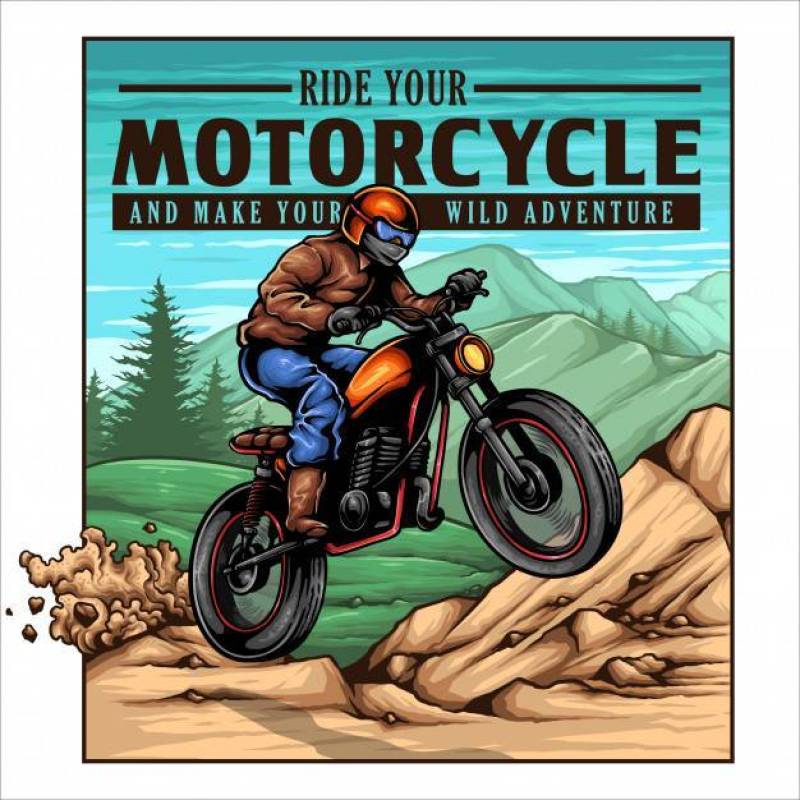 葡萄酒摩托车骑自行车的人在山跳