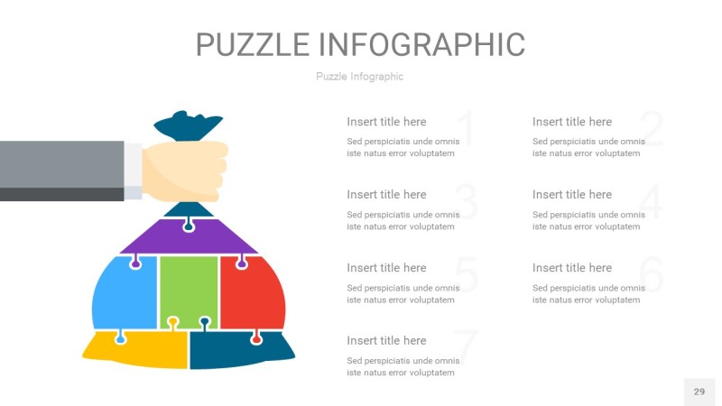 多彩色拼图PPT图表29