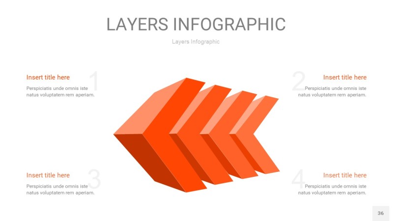 橘红色3D分层PPT信息图36