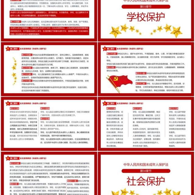红色党政风未成年人保护法知识讲解PPT模板 红色党政风未成年人保护法知识讲解PPT模板