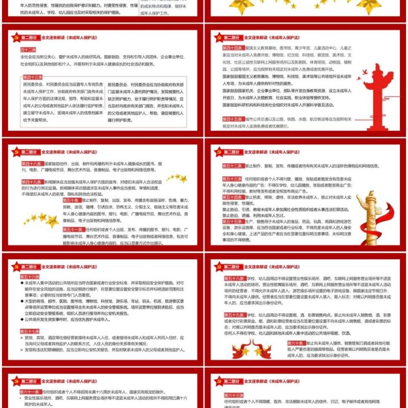 红色党政风未成年人保护法知识讲解PPT模板