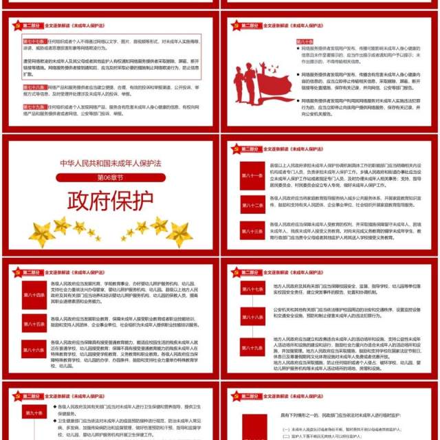 红色党政风未成年人保护法知识讲解PPT模板 红色党政风未成年人保护法知识讲解PPT模板