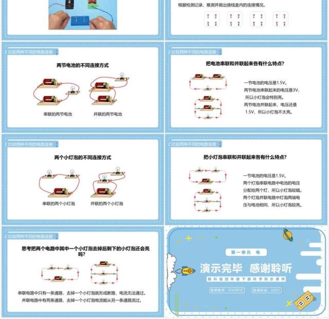 教科版四年级下册不一样的电路连接课件PPT模板