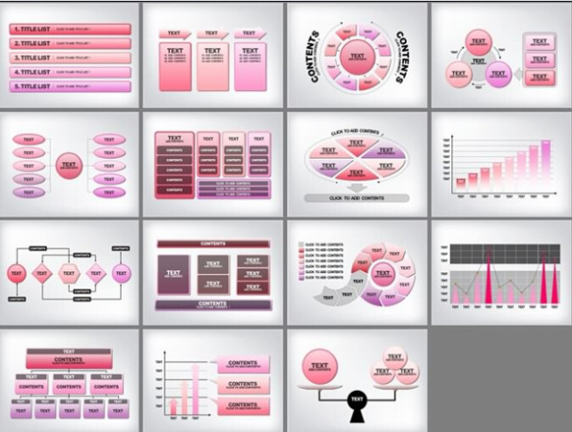 15页女生粉色系PPT图表模板