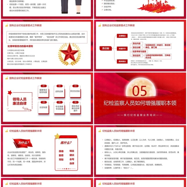 红色银行纪检监察业务培训PPT模板 红色银行纪检监察业务培训PPT模板