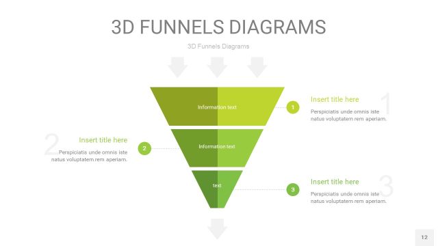 浅绿色3D漏斗PPT信息图表12