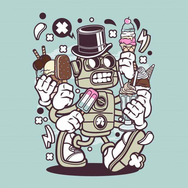 冰淇淋机器人卡通