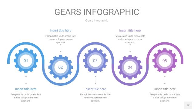 紫蓝色齿轮PPT信息图17