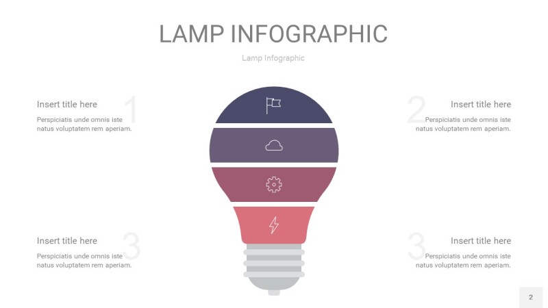 紫黄渐变色创意灯PPT信息图2