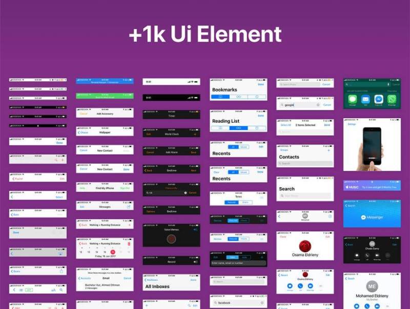 最新iOS11 UI工具包170个屏幕界面的illustrator, Sketch & XD源文件