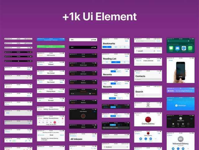 最新iOS11 UI工具包170个屏幕界面的illustrator, Sketch & XD源文件