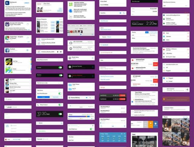 最新iOS11 UI工具包170个屏幕界面的illustrator, Sketch & XD源文件