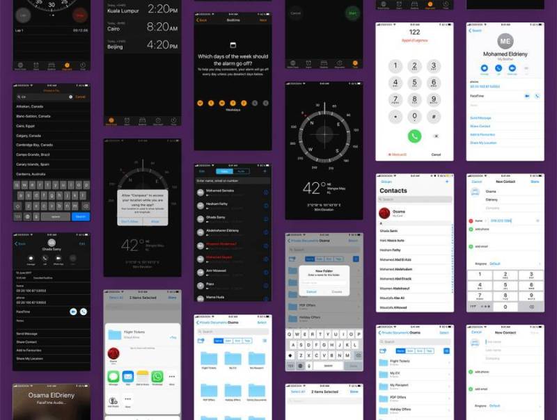 最新iOS11 UI工具包170个屏幕界面的illustrator, Sketch & XD源文件