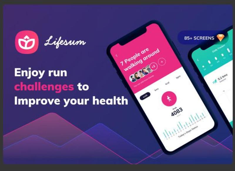 健康和健身移动应用程序-用户界面工具包Lifesum Health and Fitness Mobile App - UI kit