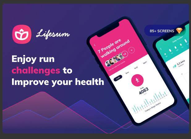 健康和健身移动应用程序-用户界面工具包Lifesum Health and Fitness Mobile App - UI kit 健康和健身移动应用程序-用户界面工具包Lifesum Health and Fitness Mobile App - UI kit