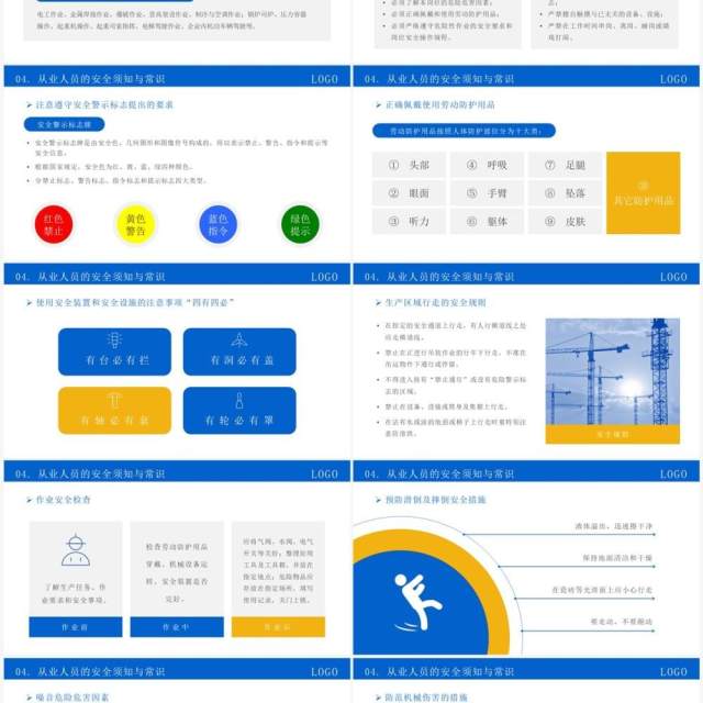 蓝色简约风员工安全生产培训PPT模板