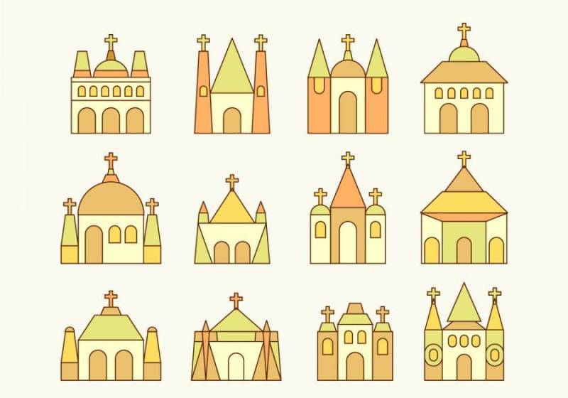 修道院和教会向量