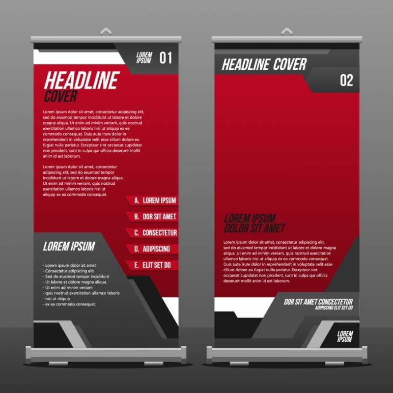 垂直旗帜横幅模板矢量