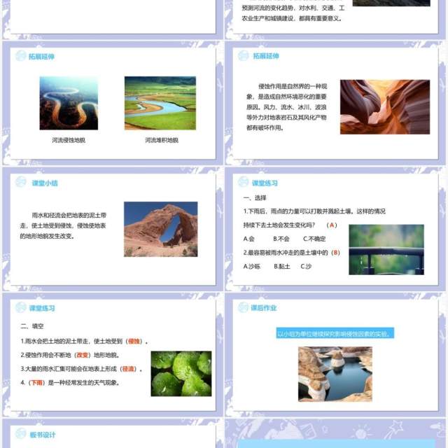 教科版五年级科学上册雨水对土地的侵蚀PPT模板