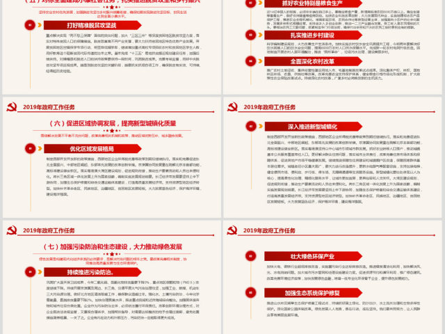 原创2019全国两会政府工作报告学习解读PPT-版权可商用