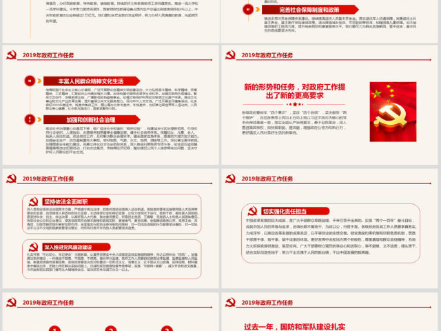 原创2019全国两会政府工作报告学习解读PPT-版权可商用