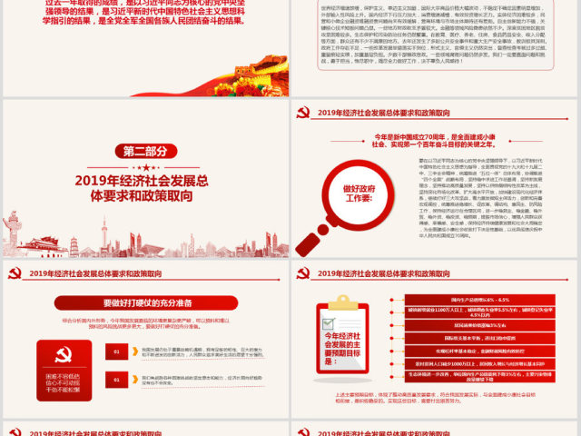 原创2019全国两会政府工作报告学习解读PPT-版权可商用