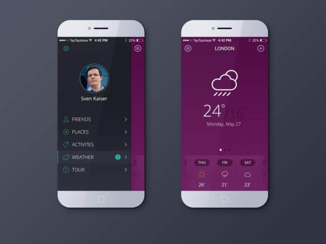 iOS 8 Weather App psd iOS 8 Weather App psd