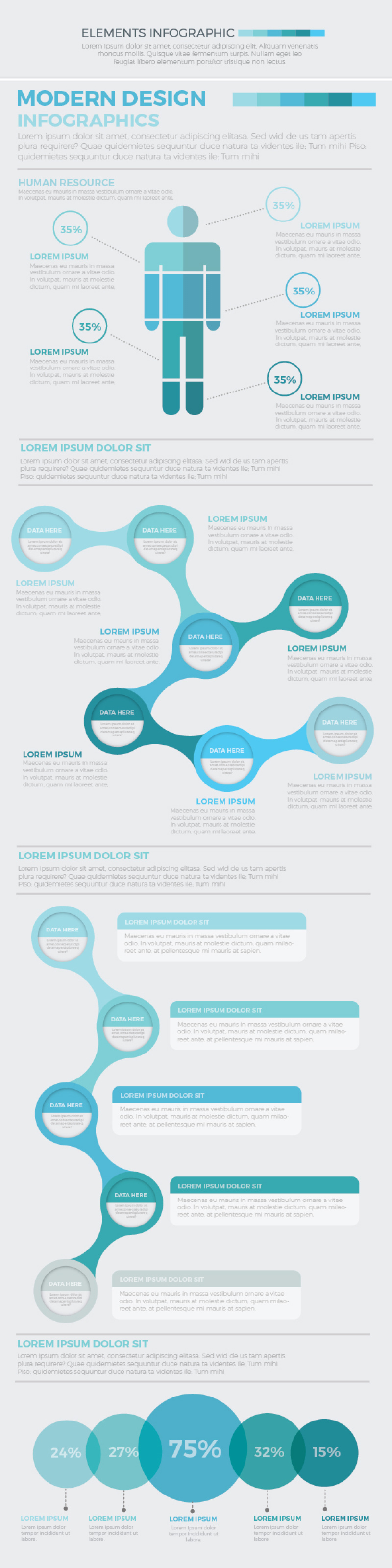 大蓝色信息图矢量素材 Big Blue Infographics