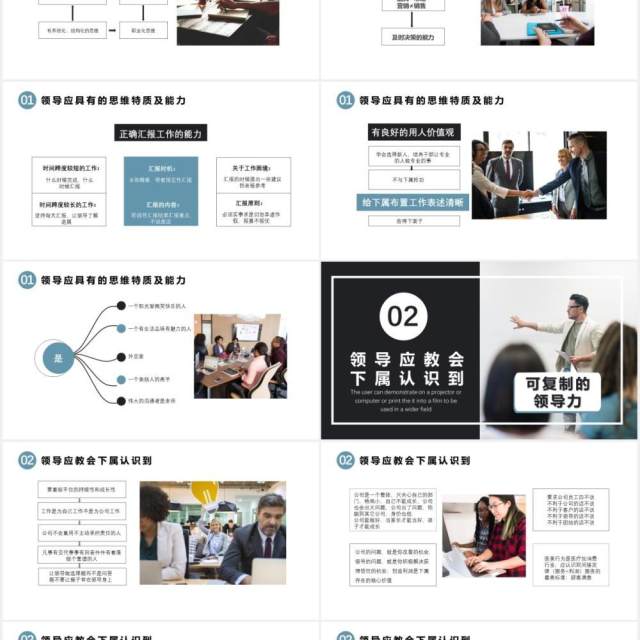 2021商务风领导力培训可复制的领导力教育培训通用PPT模板