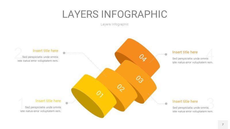 黄色3D分层PPT信息图7