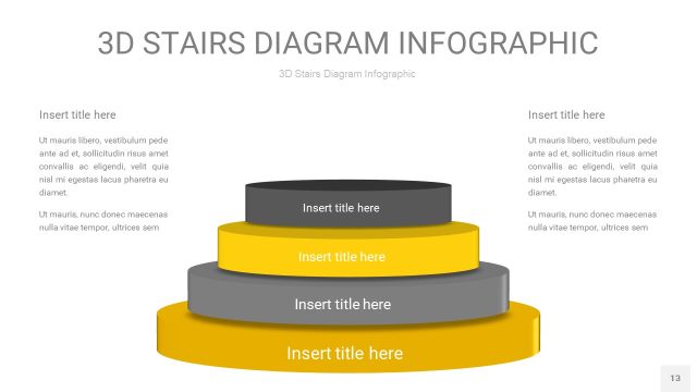 灰黄色3D阶梯PPT图表13