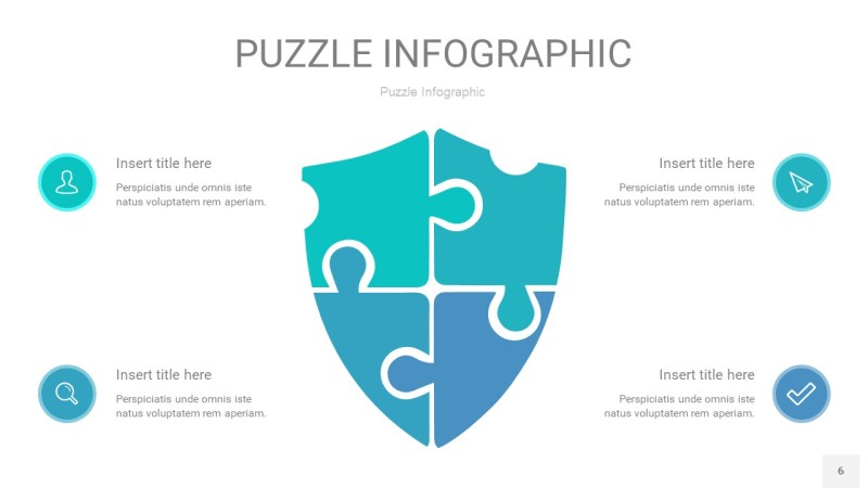 宝石绿拼图PPT图表6