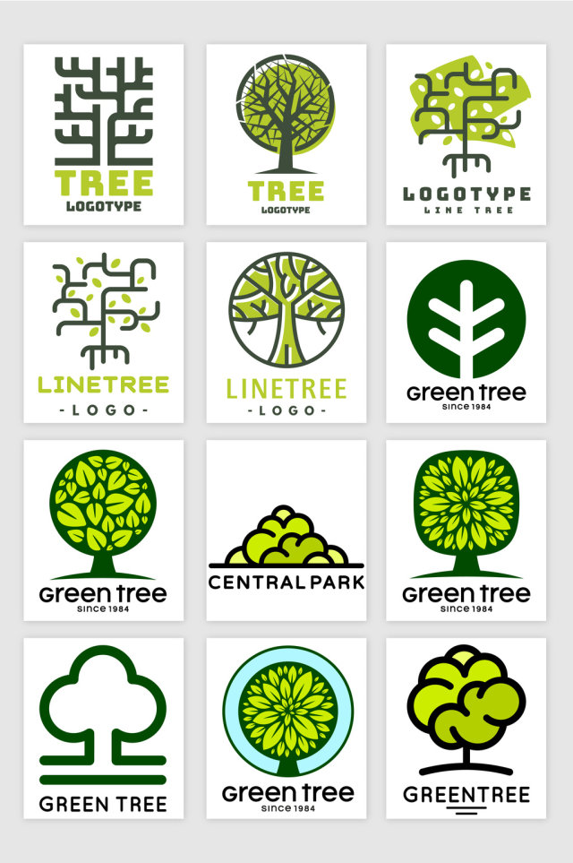 大树相关图标LOGO矢量素材 大树相关图标LOGO矢量素材