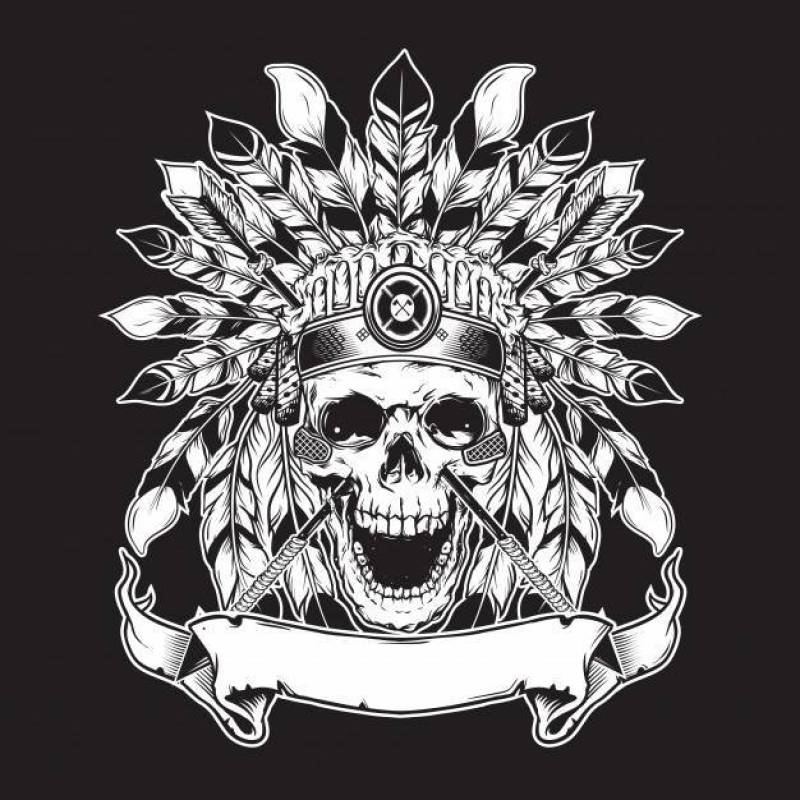 衬衣设计的首要头骨例证背景