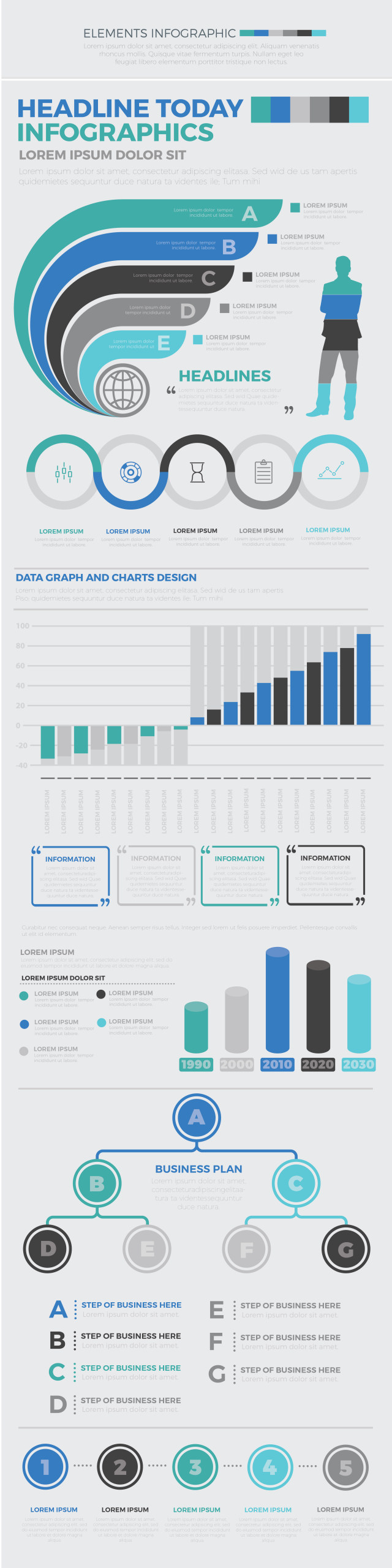 商业信息图表元素集 Infographics