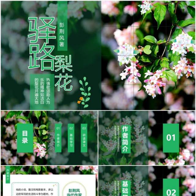 当代作家彭荆风小说驿路梨花动态课件PPT模板 当代作家彭荆风小说驿路梨花动态课件PPT模板