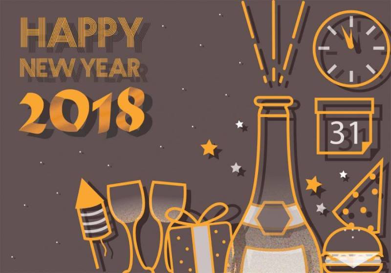 新年快乐2018年矢量艺术