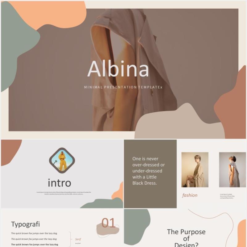 创意机构时装电子画册宣传PPT模板图片排版albina creative agency lookbook fashion