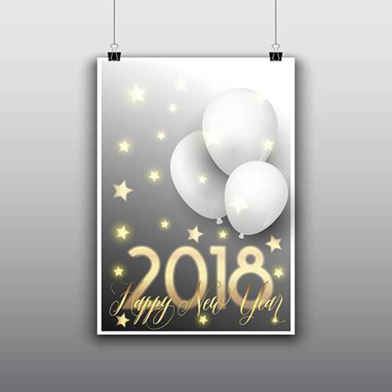 新年快乐传单设计