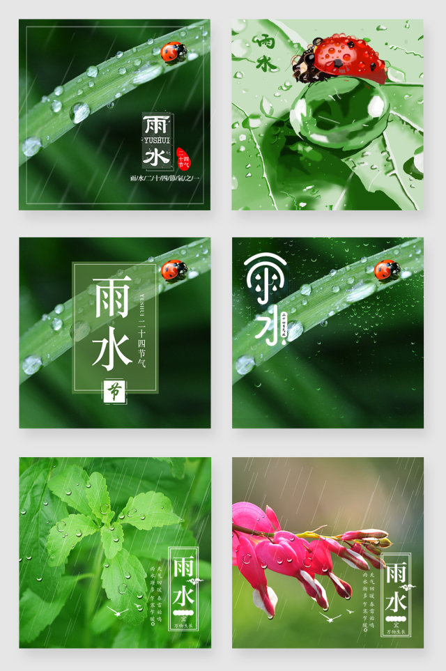 小清新雨水节气psd素材 小清新雨水节气psd素材