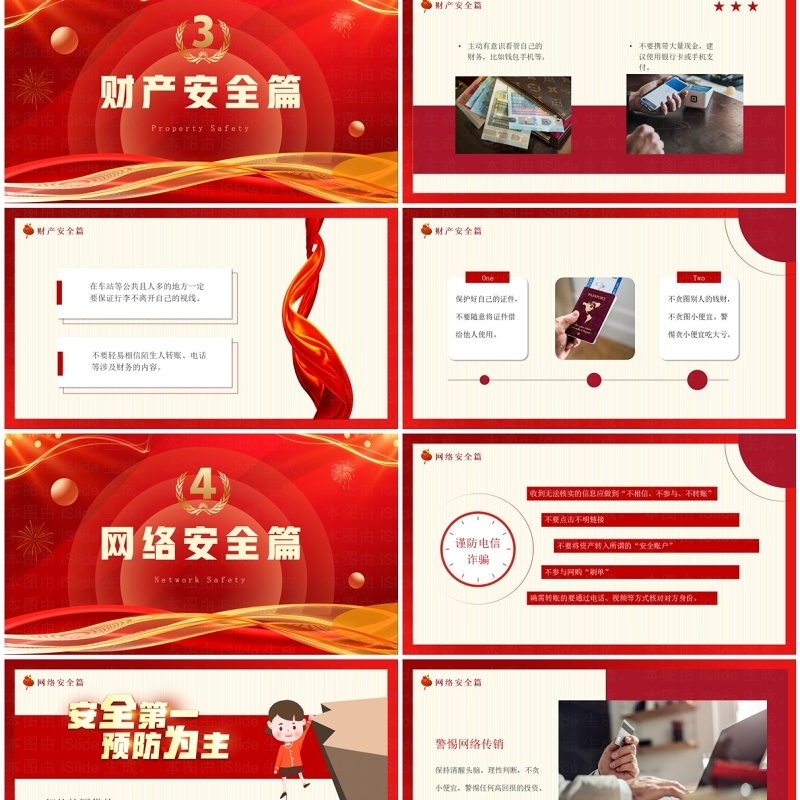 红色商务风元旦假期安全教育PPT模板